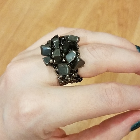 Unbranded Jewelry - Gothic Glam Stretch Beaded Weave Ring